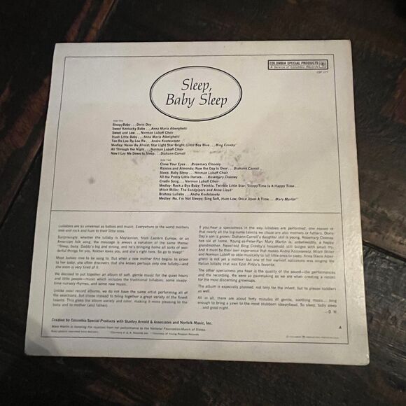 Sleep, Baby Sleep Vintage Vinyl LP Columbia 1965 PET Milk CSP 177 - Picture 4 of 7